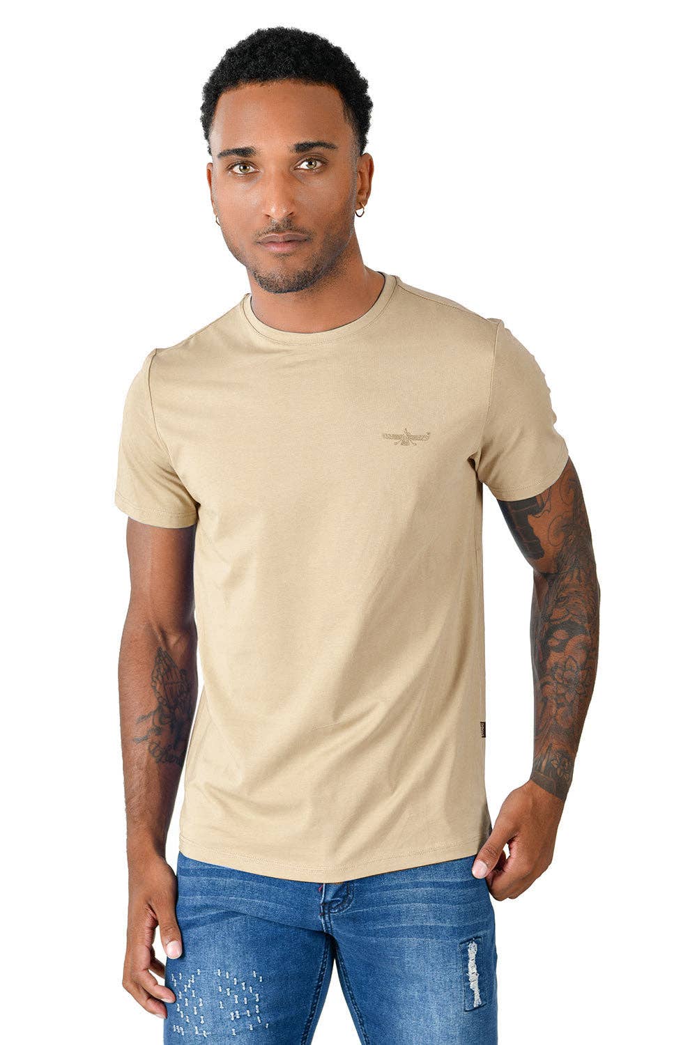Trendy basics Crew-Neck T-Shirt: -KHK-