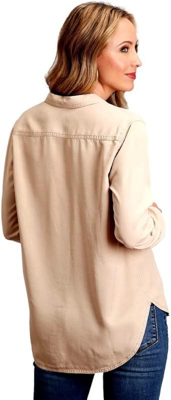 11-050-0565-2000 BR STETSON 1520 POLY CREPE RETRO SHIRT WM L/S