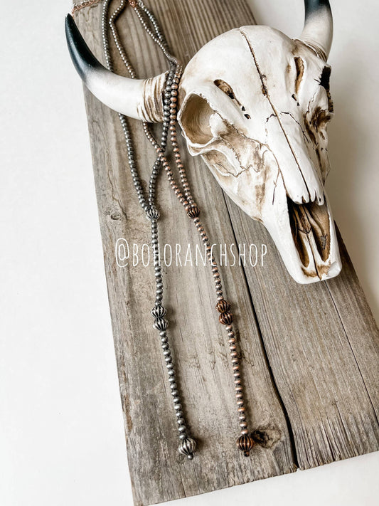 NAVAJO STYLE Y NECKLACE WESTERN PENDANT NECKLACE: COPPER