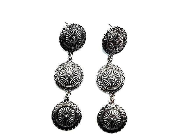 Western Small Concho 3 Dangle Earring