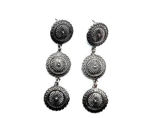 Western Small Concho 3 Dangle Earring