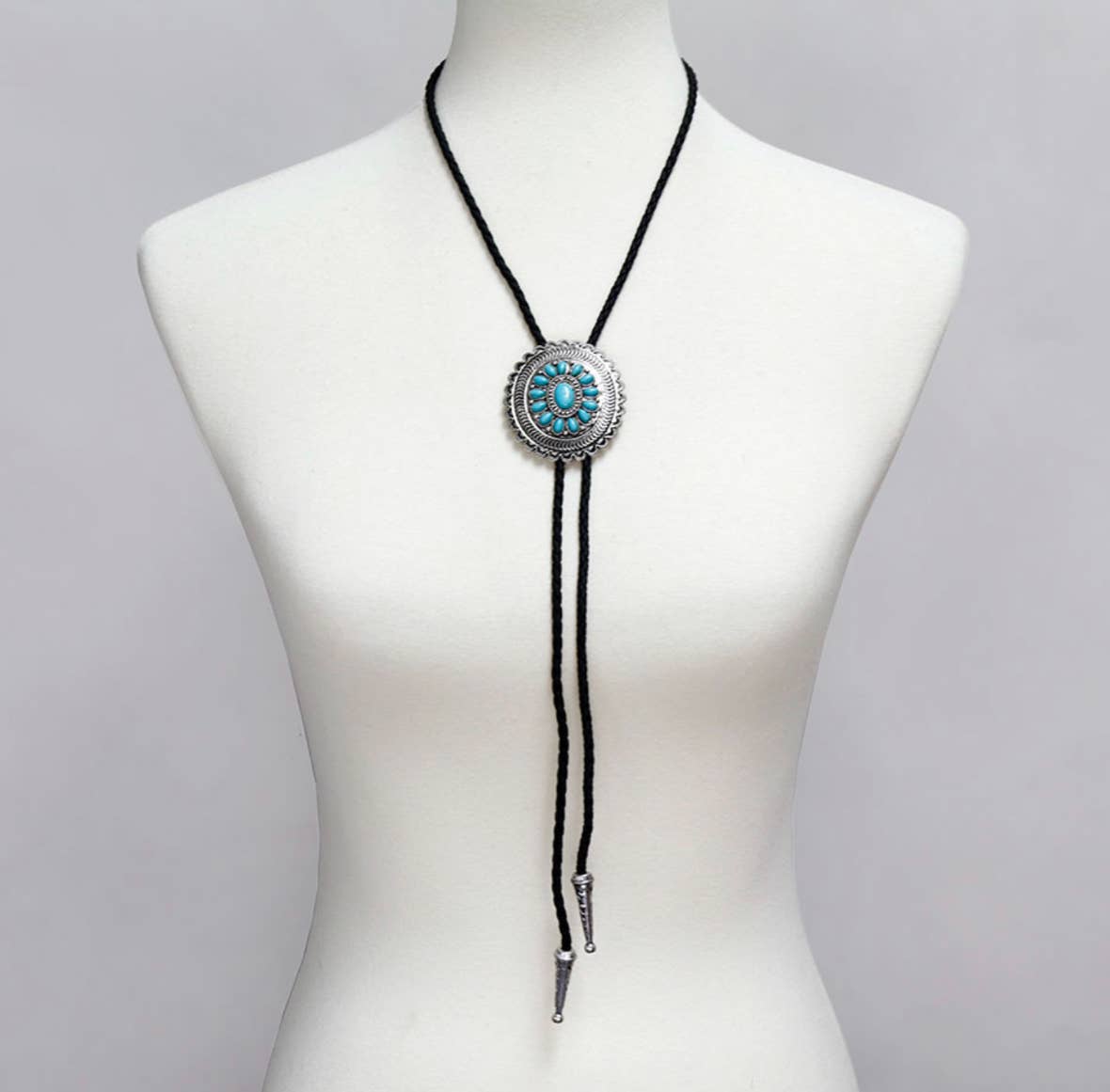 WESTERN BOLO TIE LONG PENDANT NECKLACE: STYLE 6