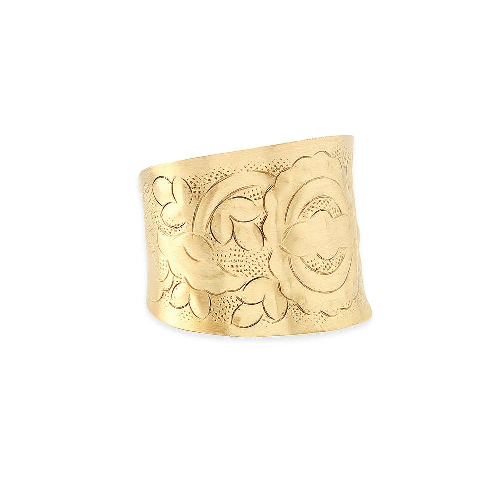 Medallion Sun Cuff Bracelet: Golden