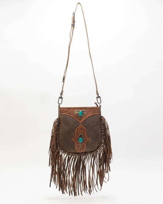 Mojave Tassle Bag In Brunette Leather