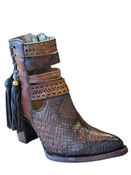 CU410 LD CUADRA PYTHON BROWN BOOTS