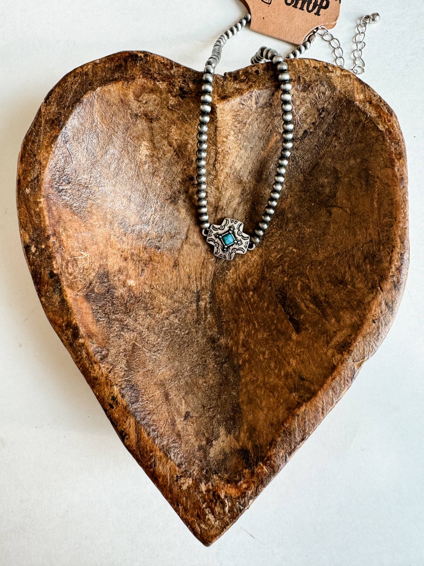 WESTERN TURQUOISE CHOKER NECKLACE: CROSS