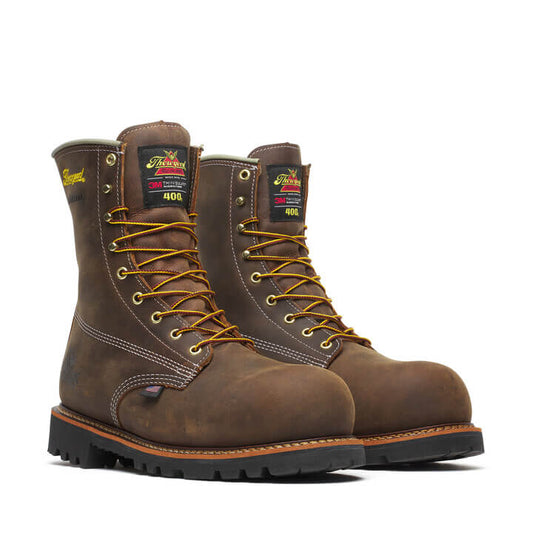 804-4520 THOROGOOD EE SAFETY TOE BOOTS AMERICAN LEGACY WATERPROOF INSULATED 8" CRAZY HORSE NANP