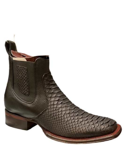 82BVN5705 LOS ALTOS BLACK PYTHON ANKLE BOOTS