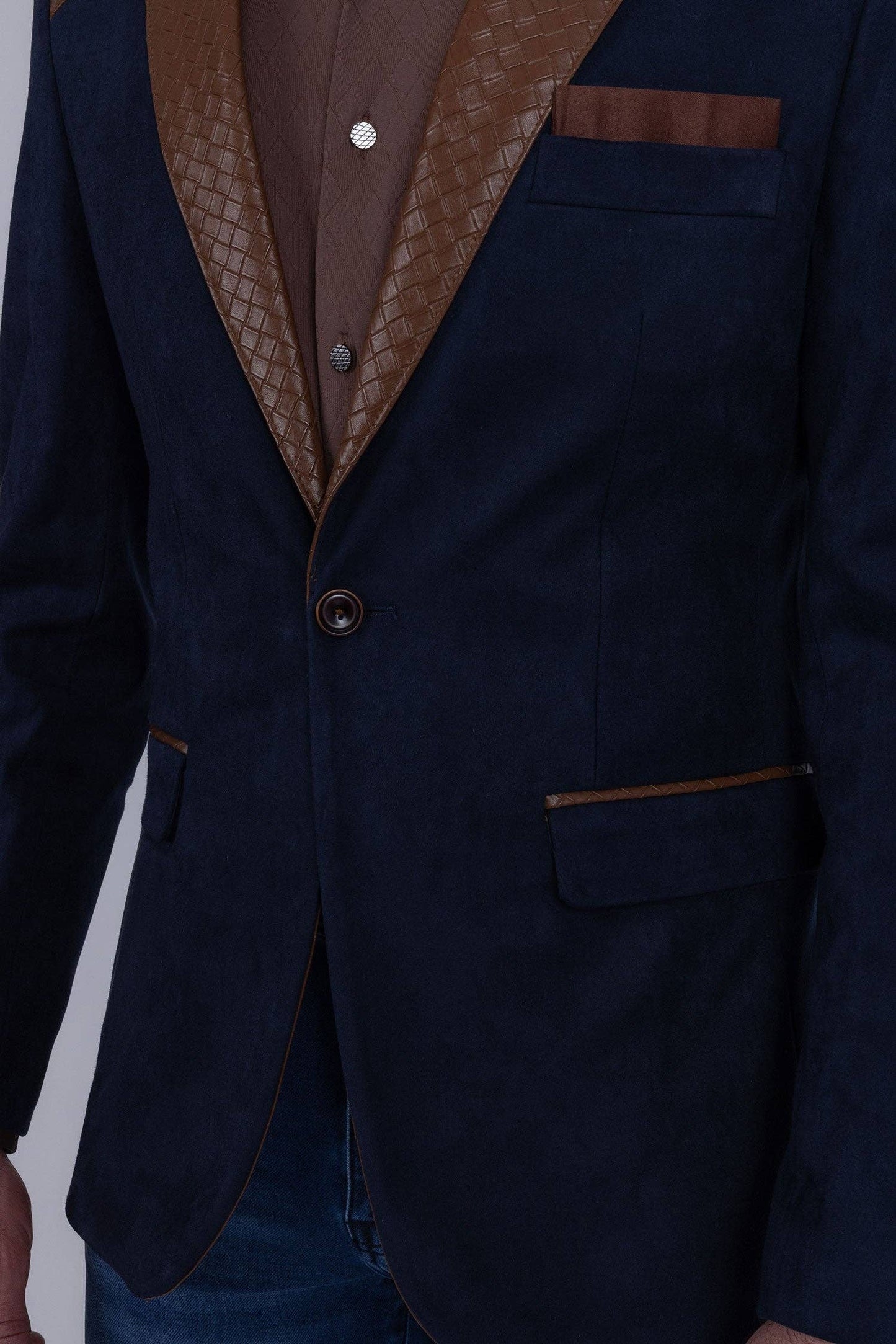 Echelon Western Blazer: Navy Coffee