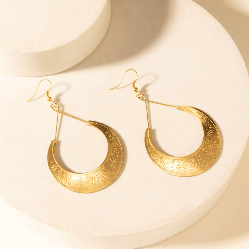 Crescent Earrings in Amber: Amber