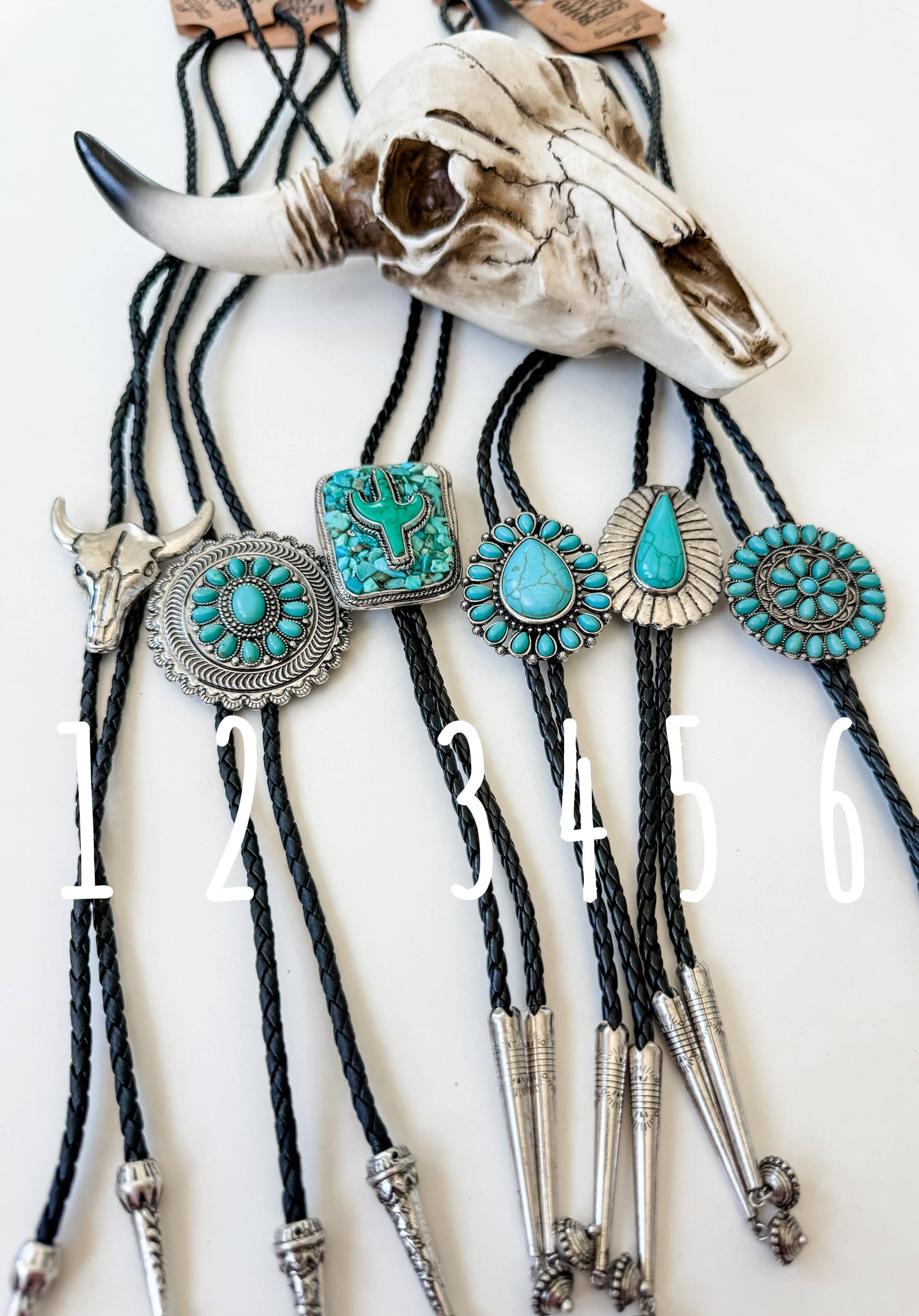 WESTERN BOLO TIE LONG PENDANT NECKLACE: STYLE 6