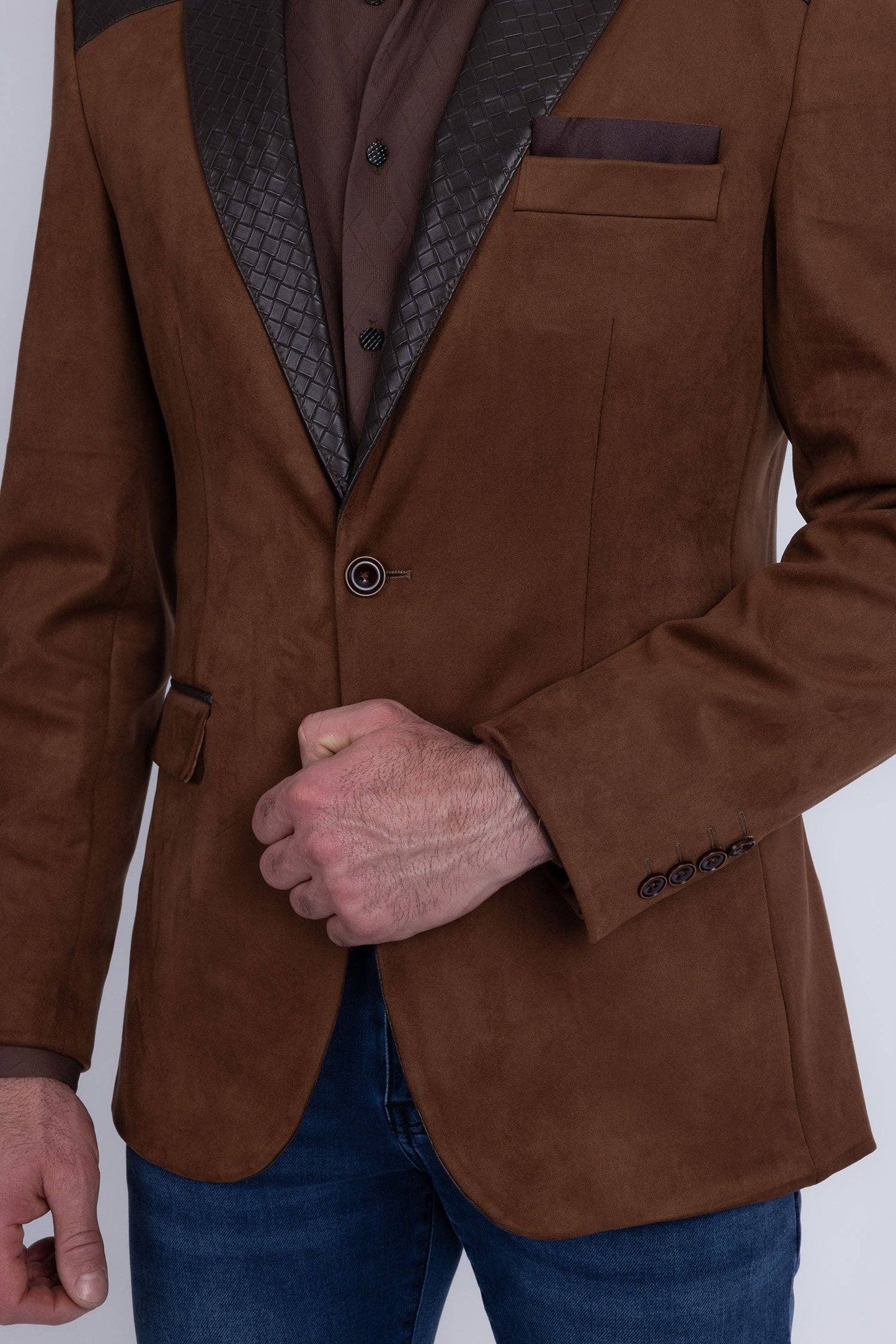 Echelon Western Blazer: Brown Chocolate