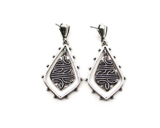Western Diamond Boot Stitch Dangle Earring
