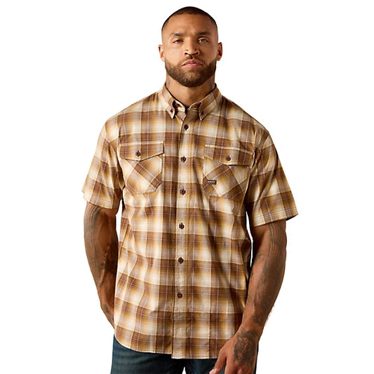10071549 Ariat Men's Rebar Made Tough Dura Short Sleeve Work Shirt