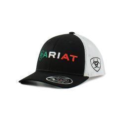 A300013901 ARIAT BOYS FLEXFIT CAP MEXICAN FLAG WORD LOGO BLACK