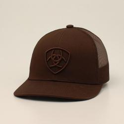 A300053002 ARIAT CAP SNAP BACK SHIELD LOGO BROWN