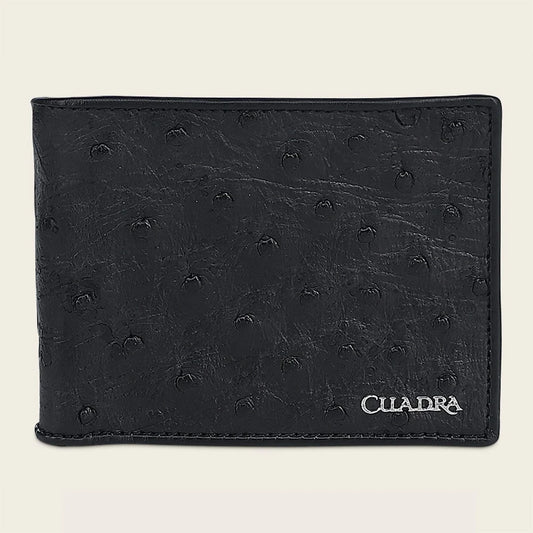 DU469 CUADRA BLACK OSTRICH WALLET