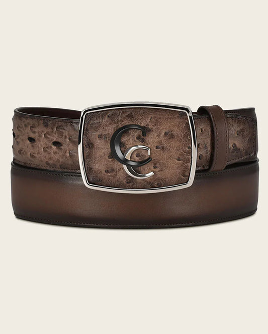BC321 CUADRA BROWN OSTRICH BELT
