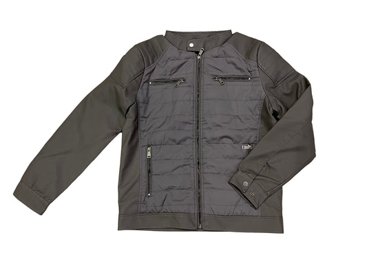 LAM593 LAMASINI PU/NYLON JACKET - CHARCOAL