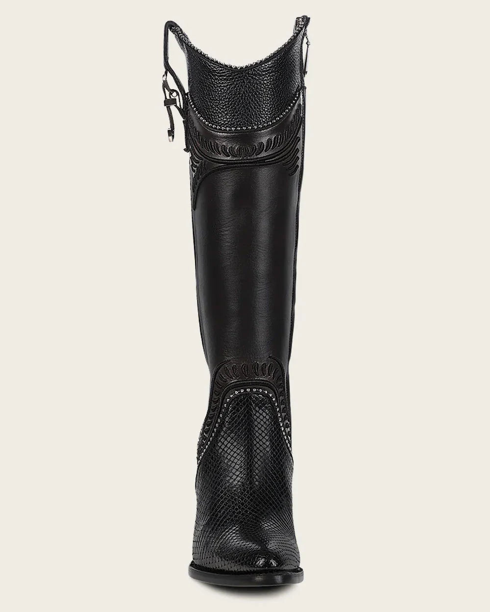 CU867 CUADRA BLACK PYTHON TALL BOOTS