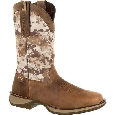 DDB0166 REBEL BY DURANGO DESERT CAMO PULL-ON WESTERN BOOT