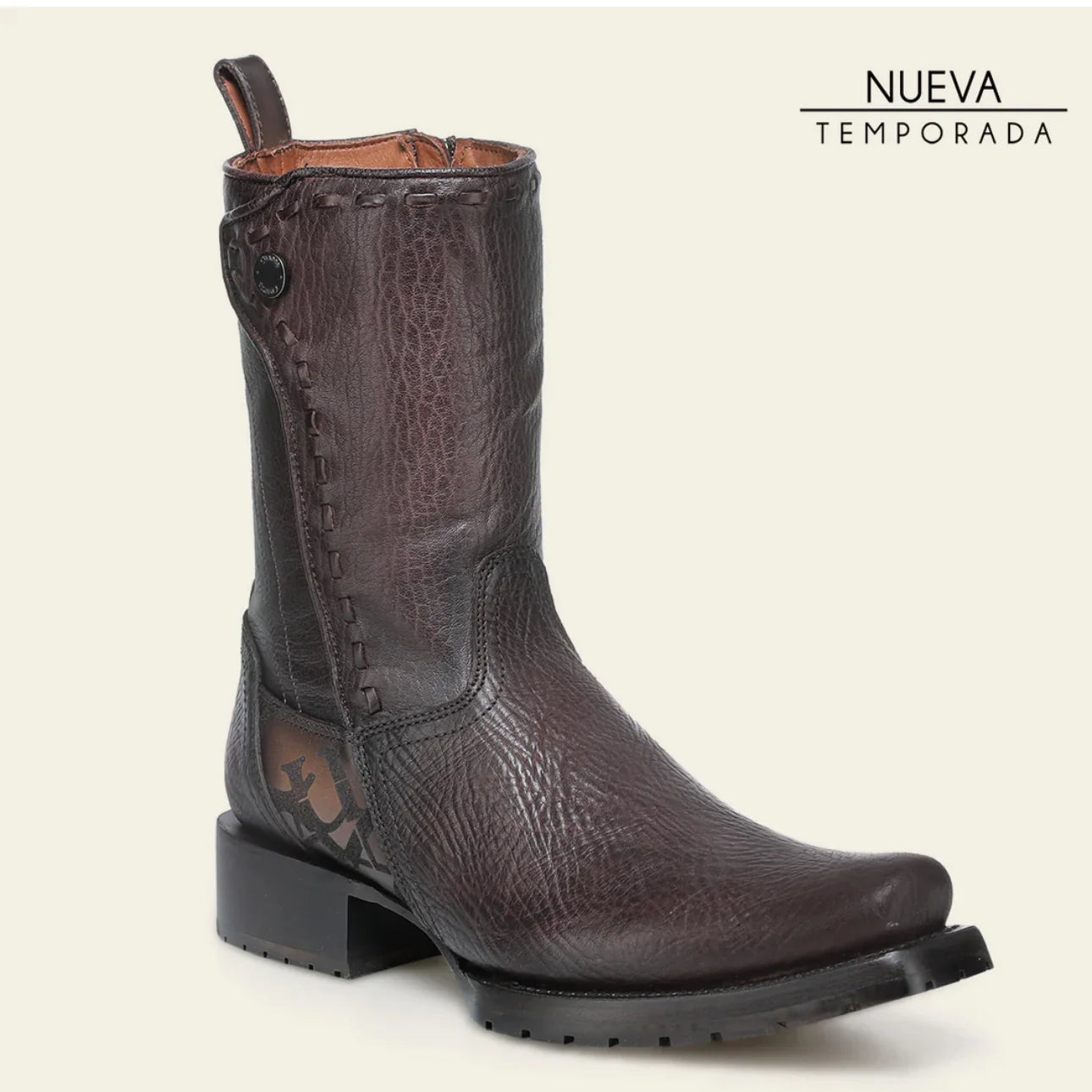 CU939 CUADRA URBAN ENGRAVED DARK BROWN BOOTS