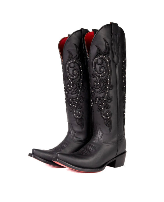 REELIZABETH ROCK'EM ELIZABETH TALL SNIP TOE RED SOLE COWGIRL BOOT