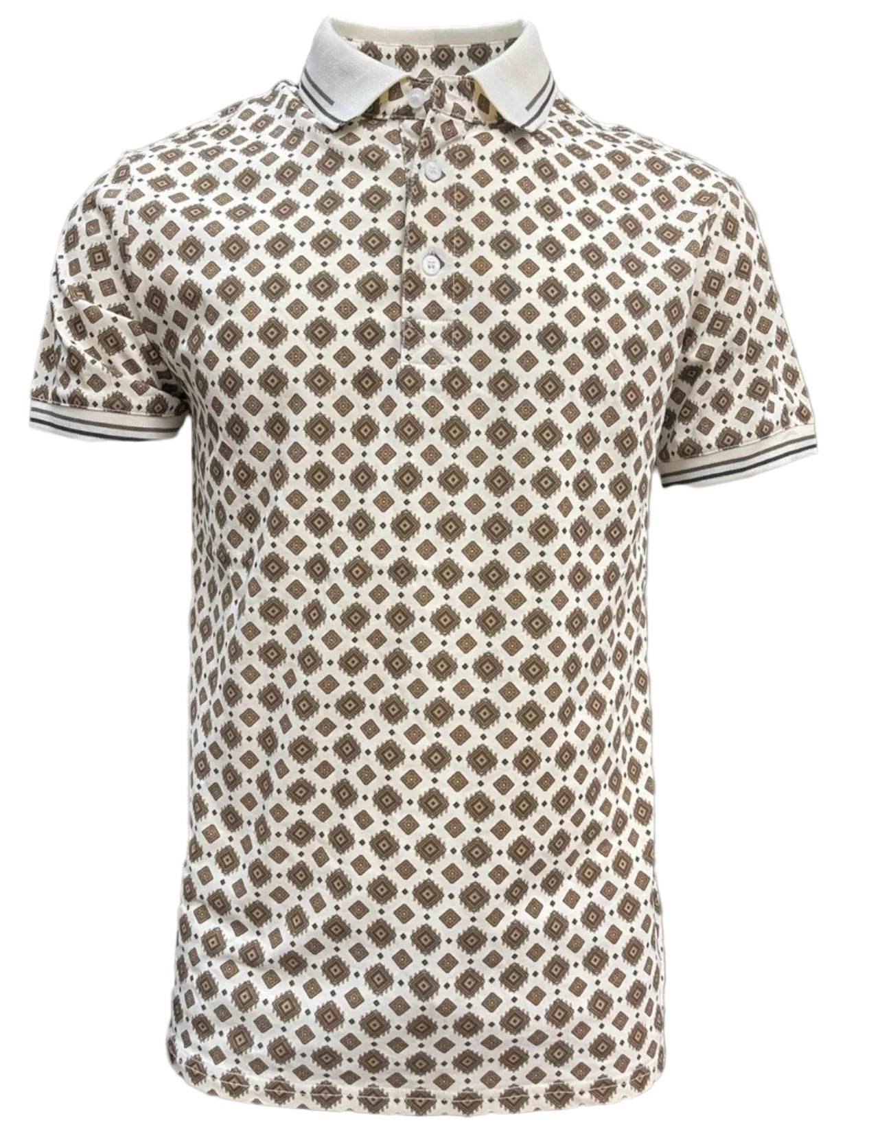 LAM28228 MEN’S SHORT SLEEVE POLO- BEIGE