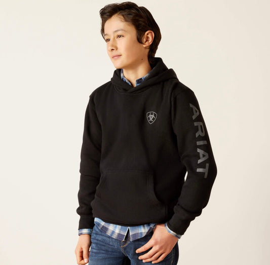10046473 ARIAT LOGO HOODIE YOUTH BLACK