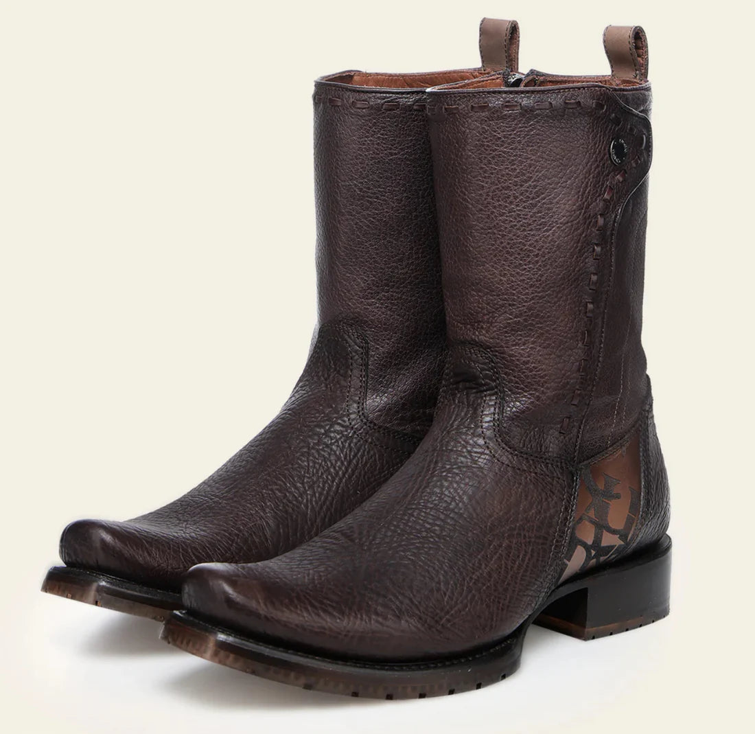 CU939 CUADRA URBAN ENGRAVED DARK BROWN BOOTS