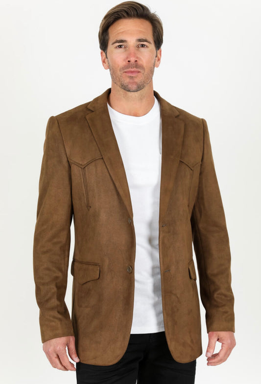 BLZ9447 PLATINI WESTERN BROWN SUEDE BLAZER