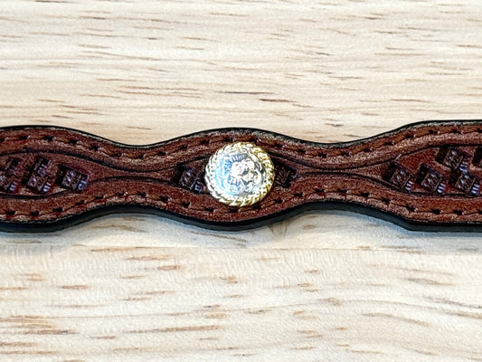 LC-34 BROWN LEAHTER HATBAND WITH ROUND CONCHOS