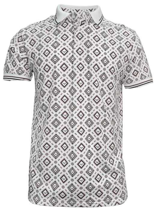 LAM28229 MEN’S SHORT SLEEVE POLO- WHITE