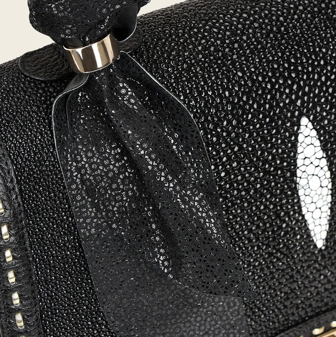 DU831--BG LD BLACK STINGRAY STICHING BAG