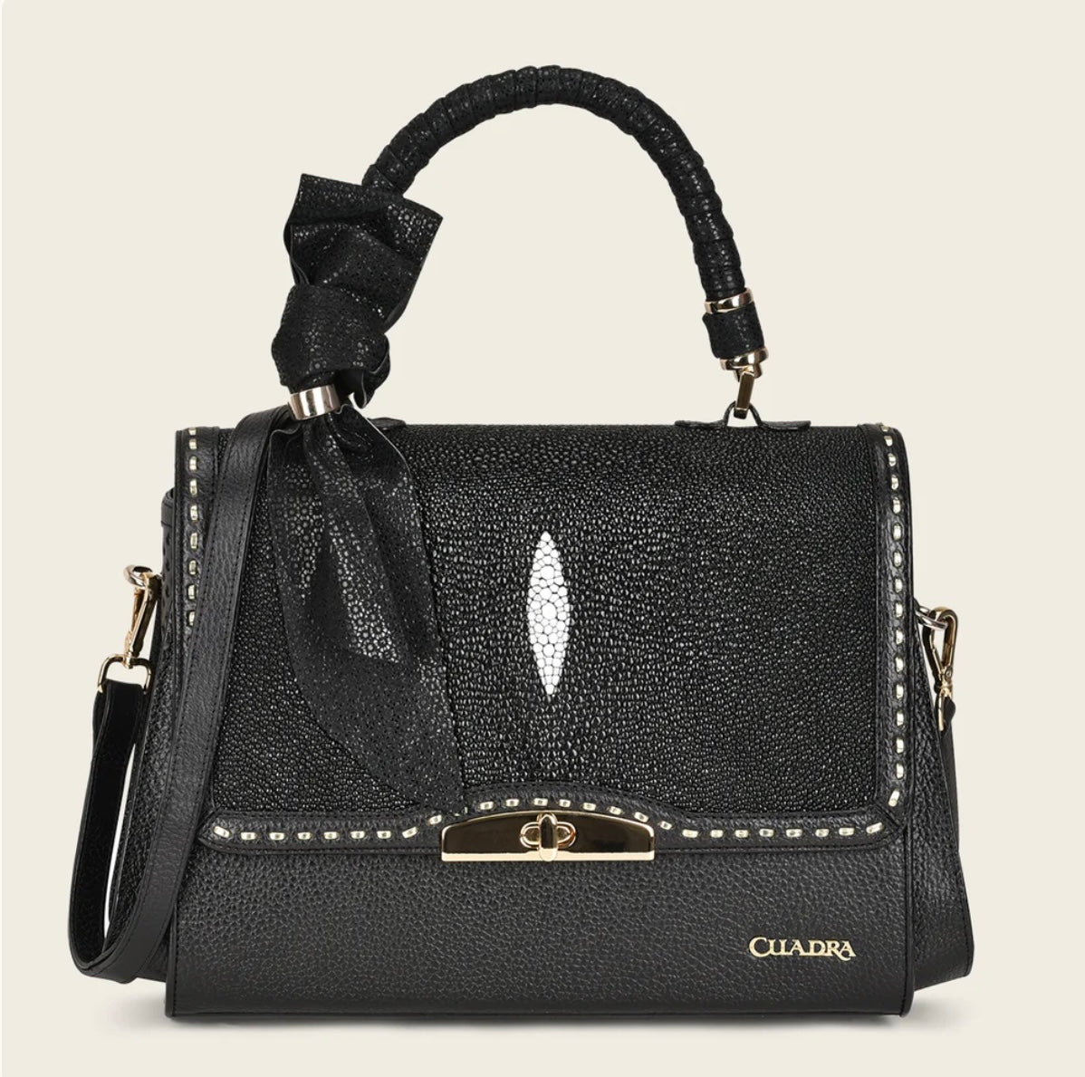 DU831--BG LD BLACK STINGRAY STICHING BAG