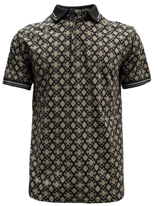 LAM28227 MEN'S SHORT SLEEVE POLO SHIRT- BLACK