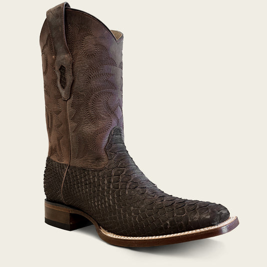822N5707 LOS ALTOS BROWN PYTHON SUEDE FINISH WIDE SQUARE TOE