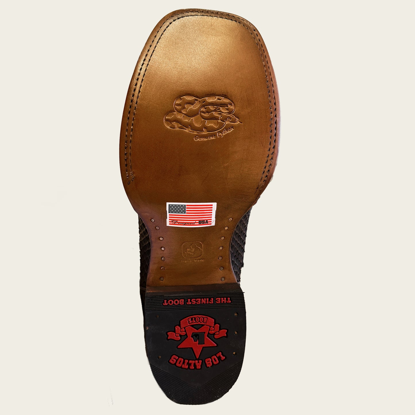 822N5707 LOS ALTOS BROWN PYTHON SUEDE FINISH WIDE SQUARE TOE