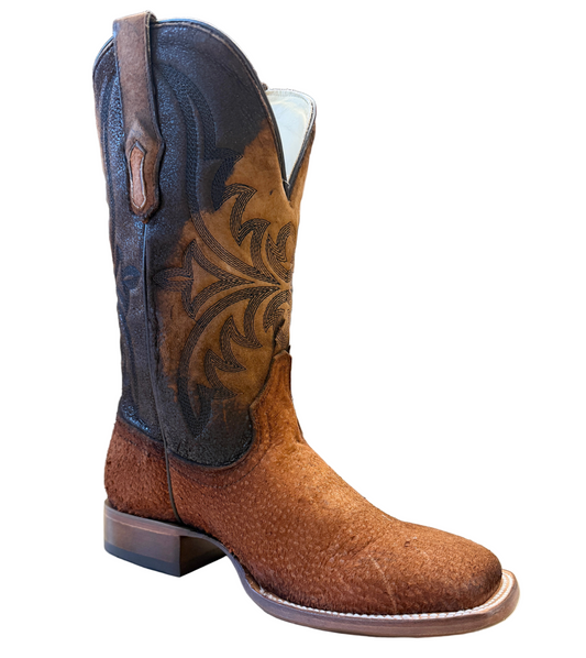A4966 CORRAL BROWN CARPINCHO SQUARE TOE BOOTS