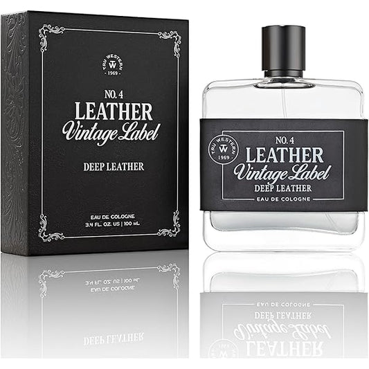TRU LEATHER No. 4 DEEP LEATHER VINTAGE LABEL 3.4 -oz