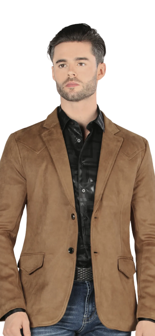 LAM510 LAMASINI CAMEL WESTERN BLAZER
