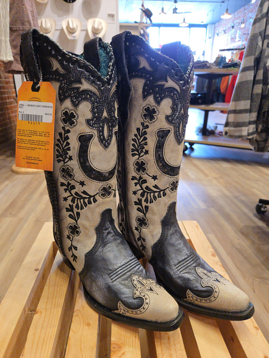 A4864 - CORRAL WOMEN'S GREY HORSESHOE BOOT