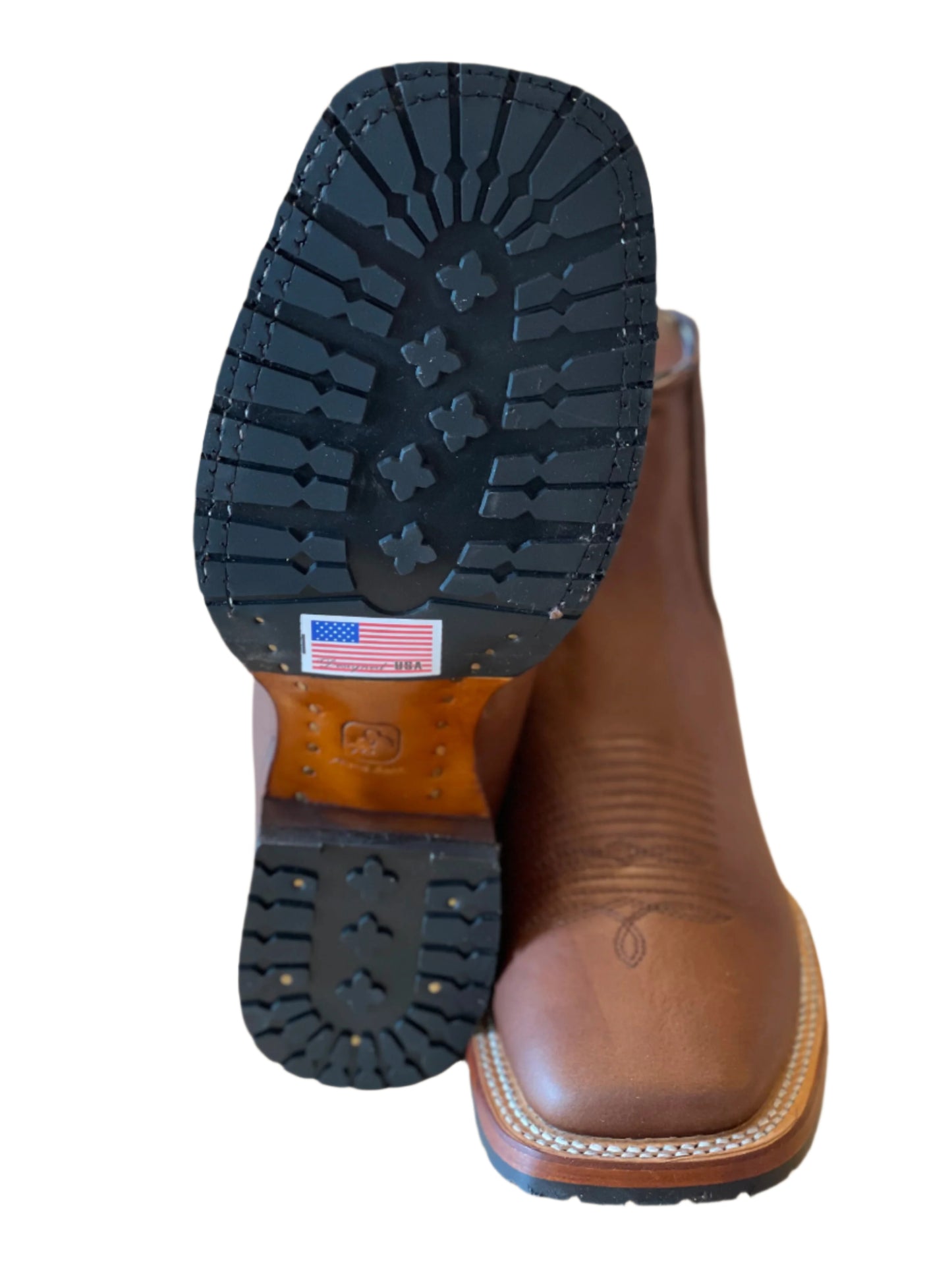 82TBM9940 WIDE SQUARE TOE TRACTOR SOLE RAGE WALNUT ANKLE BOOT