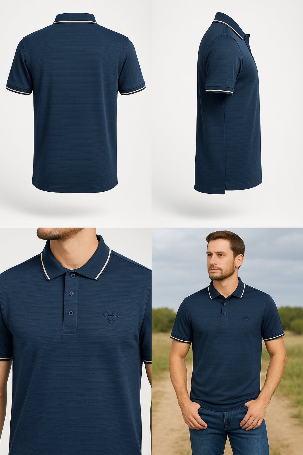 LAM28217 LAMASINI BLUE SHORT SLEEVE SHIRT