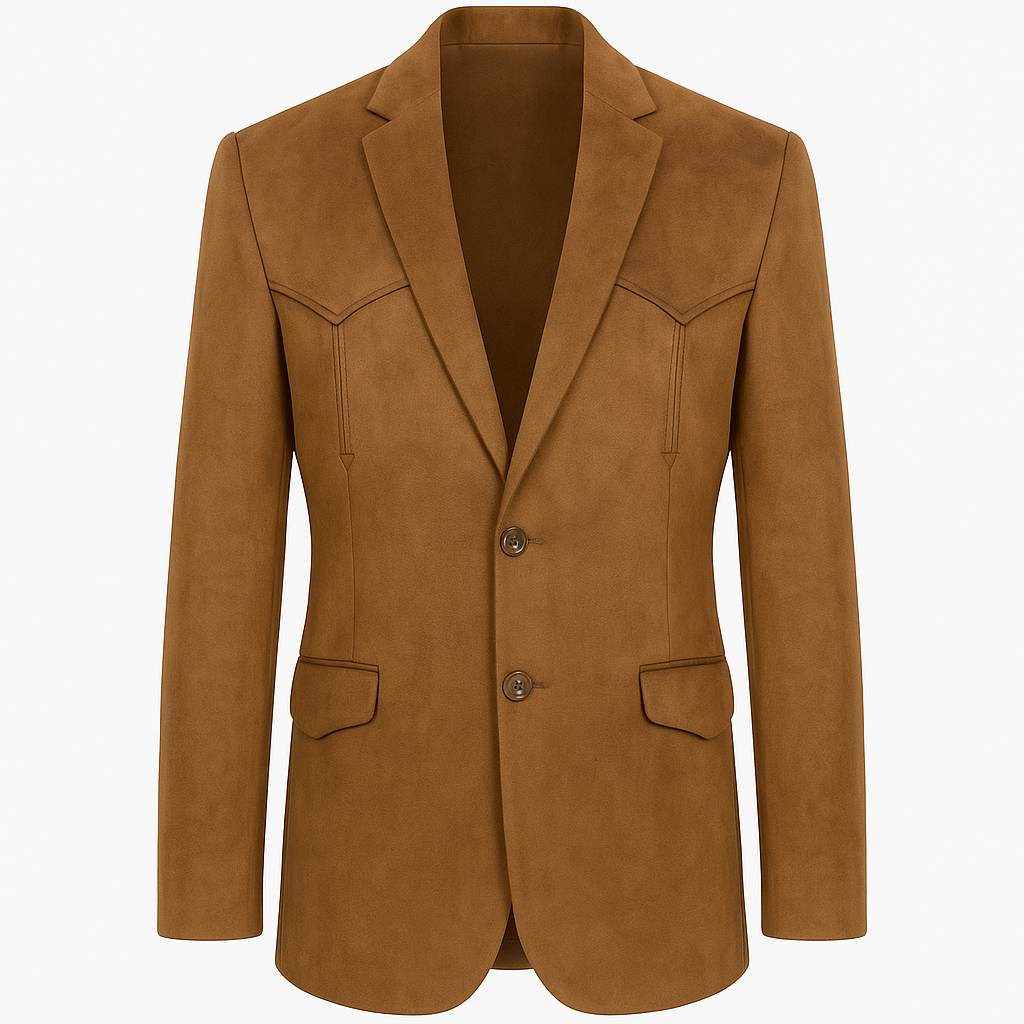 BLZ9447 PLATINI WESTERN BROWN SUEDE BLAZER