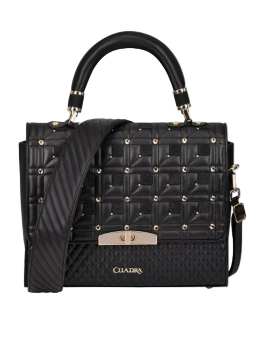 DU407--BG CUADRA LD CRYSTALS COGNAC STINGRAY/COWHIDE BAG