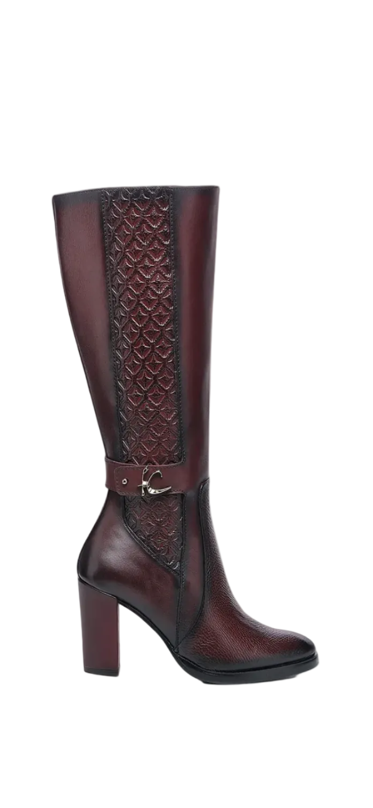 FC979--M CUADRA LADIES BLACK CHERRY ZIPPER ROUND TOE TALL BOOTS