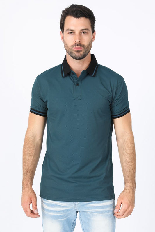 JPS10449 PLATINI MODERN FIT DARK TEAL POLO SHIRT