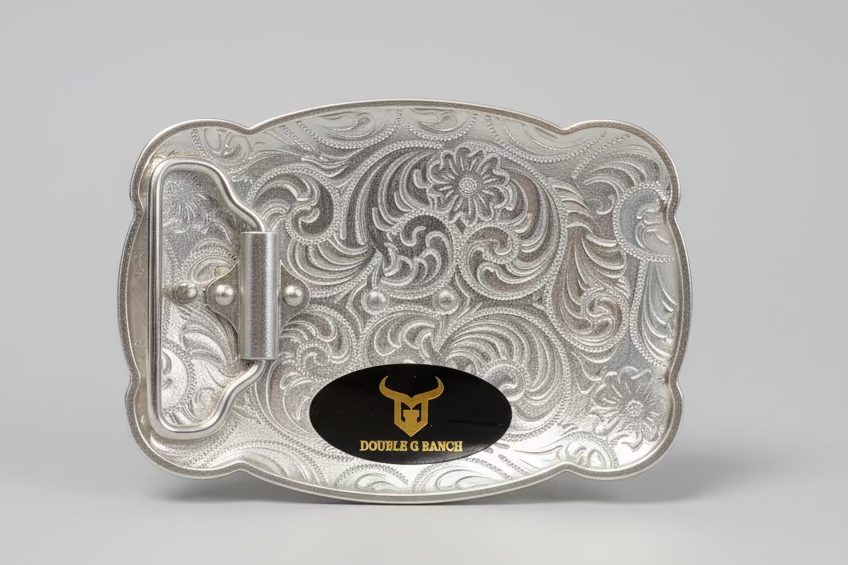 DGR0112 DOUBLE G BELT BUCKLE BLACK\SILVER HOLY
