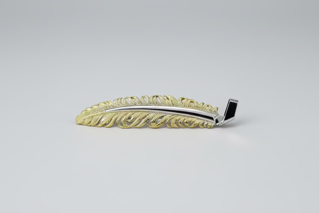DGR004 DOUBLE G RANCH HAT FEATHER GOLD/SILVER
